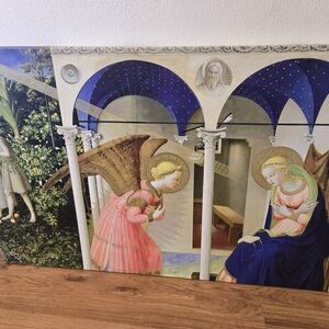 Religious Wall Art with Blue and Pink Accents WONDERFUL ADDITION TO ANY CHURCH